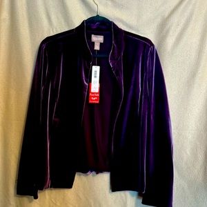 Chico’s purple velvet jacket